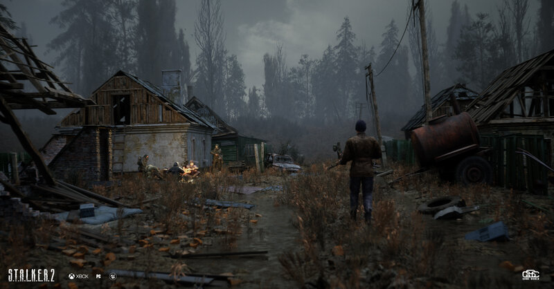 Soldier in Ruined Village