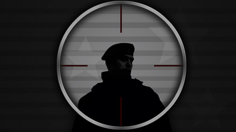 Soldier in Silhouette — Black, Dramatic