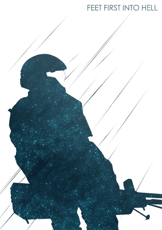 Soldier in Silhouette — Blue