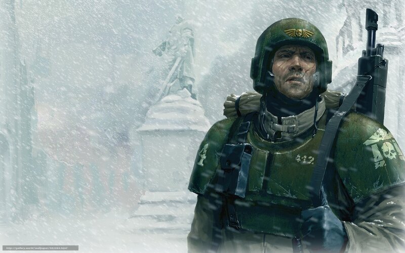 Soldier in Snowstorm — Green, Dramatic, Cold