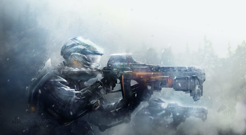 Soldier in Snowstorm — White, Dramatic