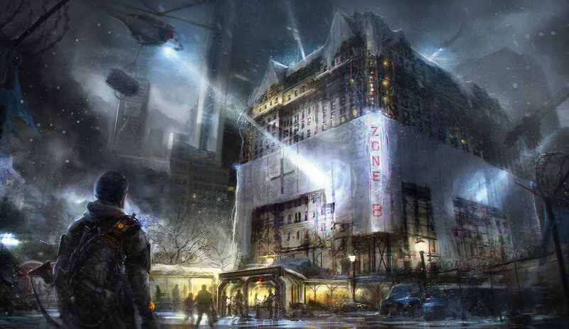 soldier in snowy city zone