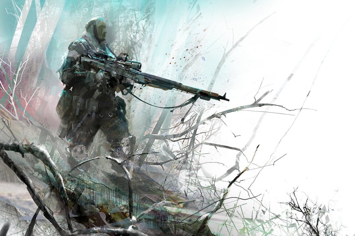 soldier in snowy forest