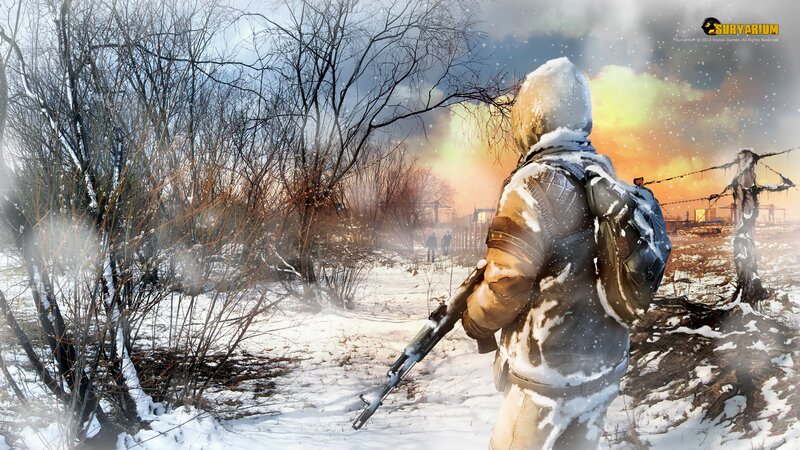 Soldier in Snowy Landscape — White, Dramatic, Winter, Digital Art