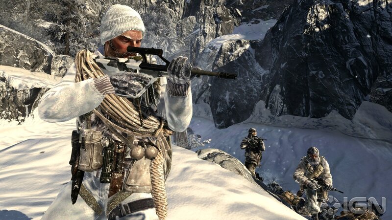 Soldier in Snowy Mountains — White, Cold, Tense