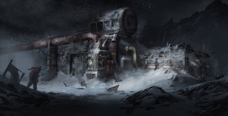 Soldier in Snowy Ruins