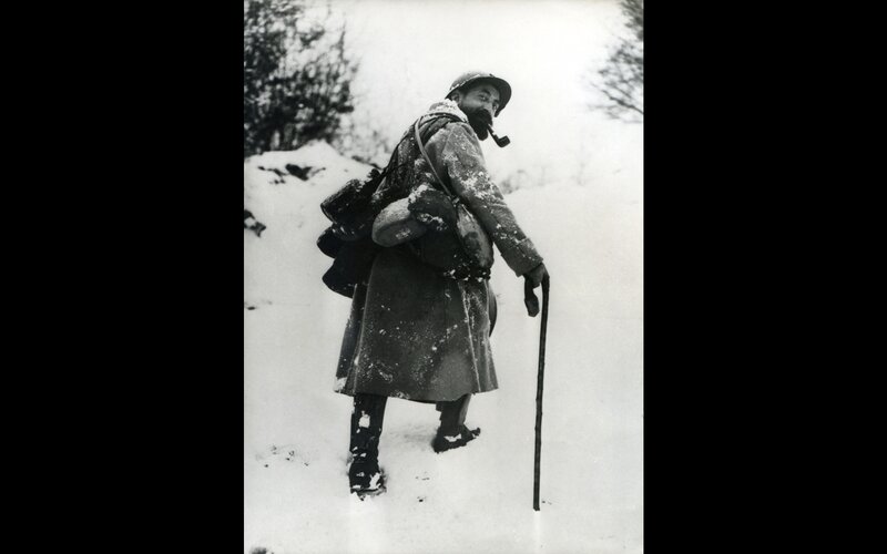 Soldier in snowy terrain