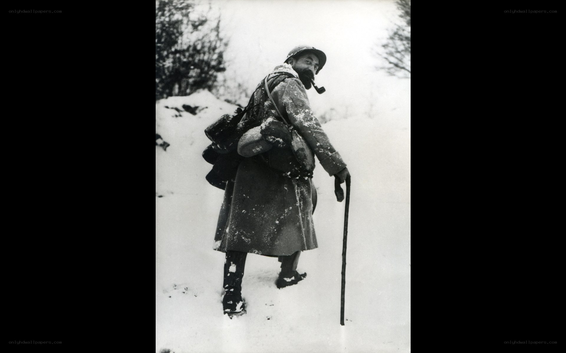 Soldier in snowy terrain