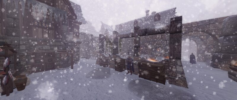 Soldier in Snowy Town — Gray