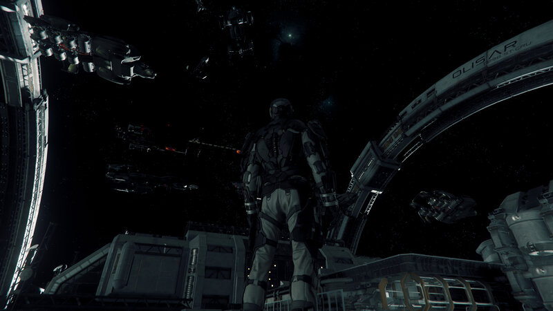 Soldier in Space Armor — Black, Dramatic, Night, 3d Render