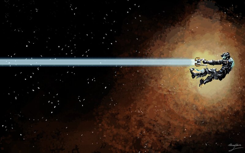 Soldier in Space Suit — Black, Dramatic