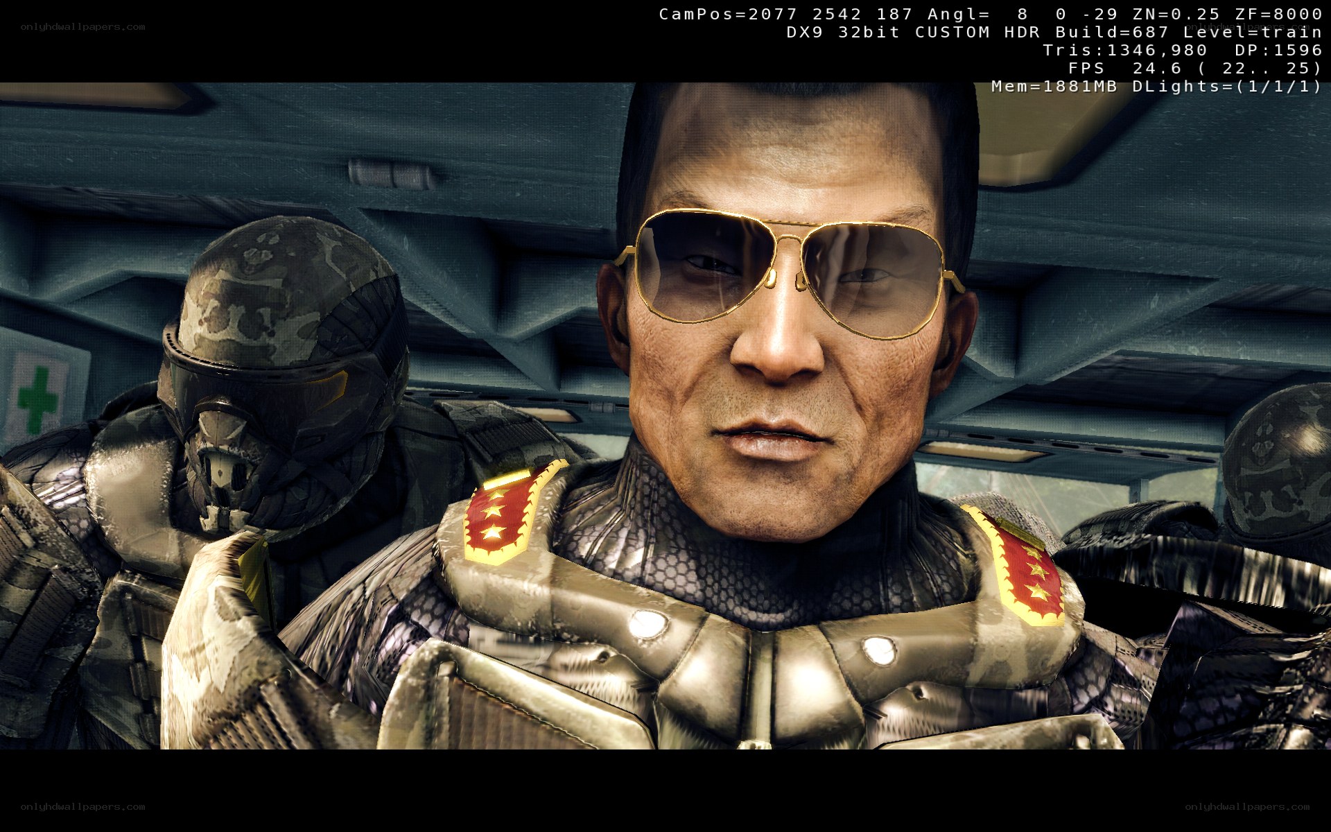 soldier in sunglasses with troops