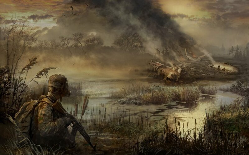 Soldier in Swamp — Brown, Dramatic