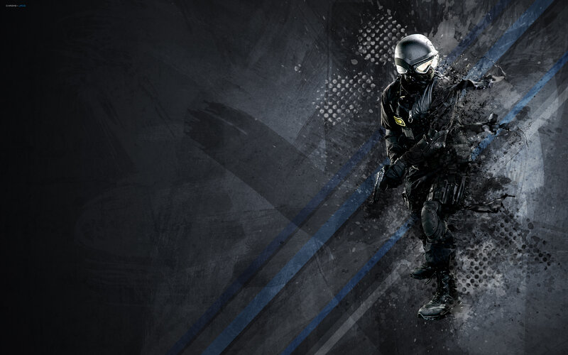Soldier in Tactical Gear — Black, Dramatic, Digital Art, Helmet