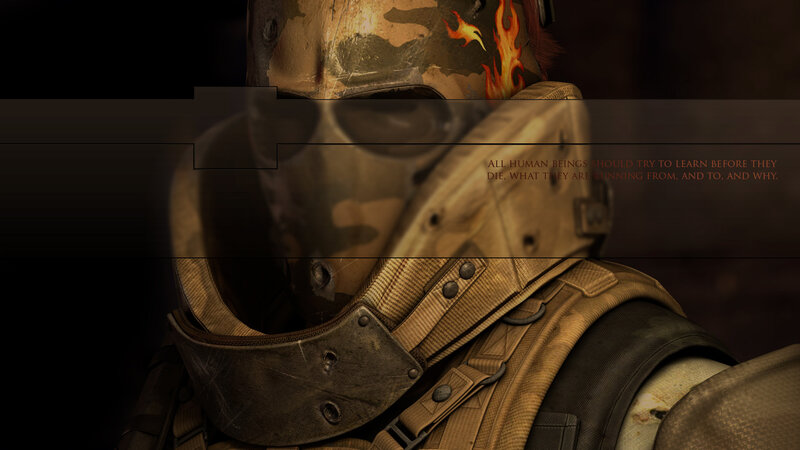 Soldier in Tactical Gear — Brown, Dramatic, Digital Art