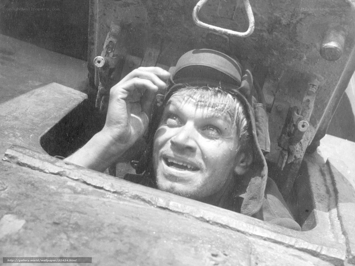 Soldier in tank hatch