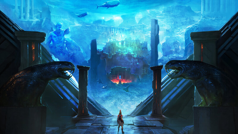 Soldier in Underwater Ruins