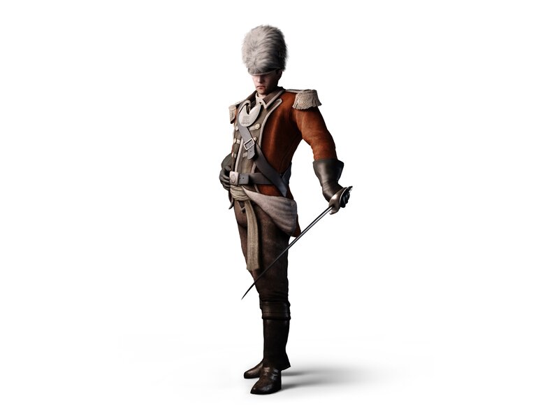 Soldier in Uniform — Brown, Serious, 3d Render