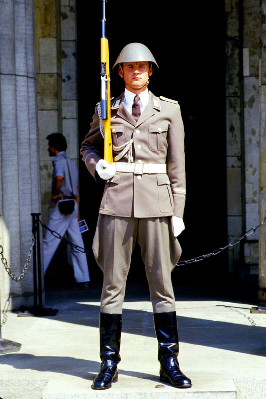 Soldier in uniform on guard