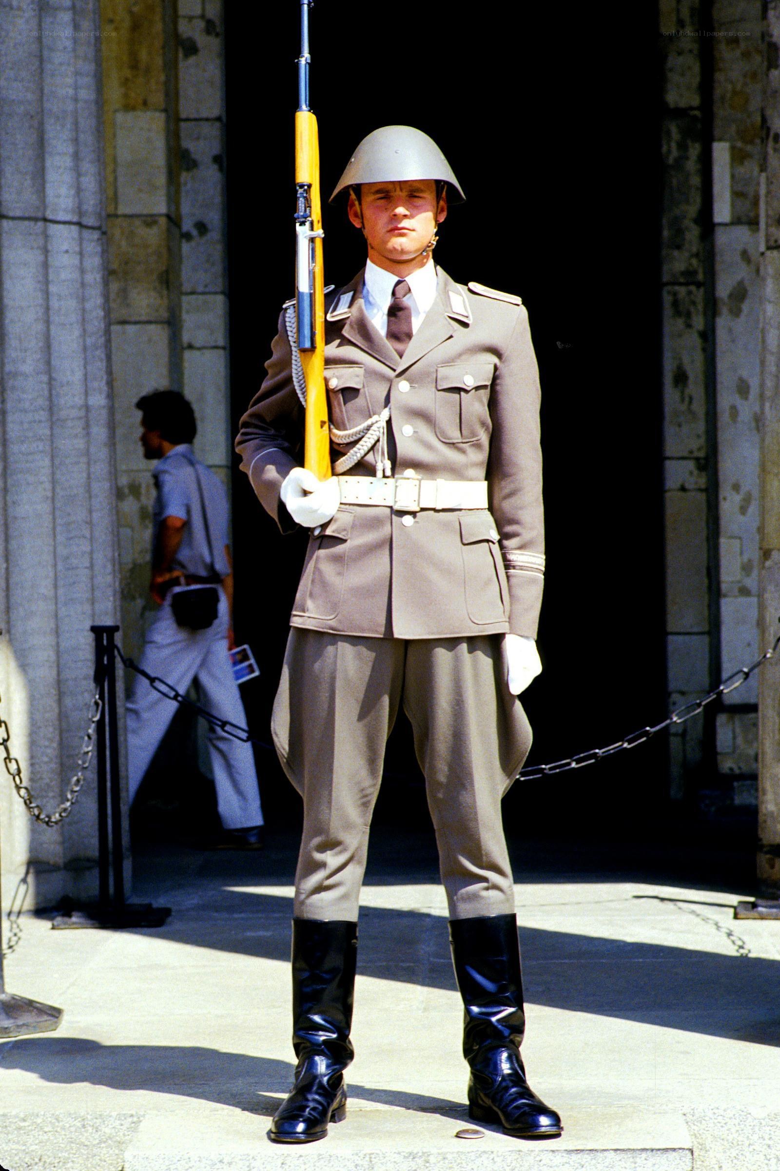 Soldier in uniform on guard