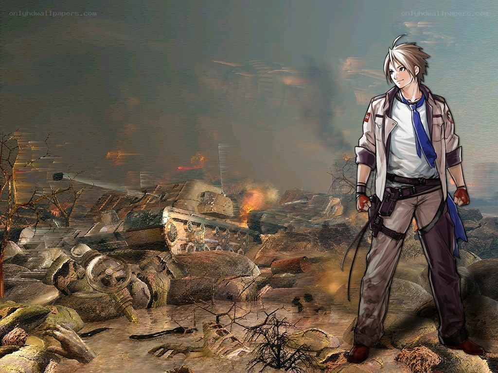 soldier in war-torn landscape