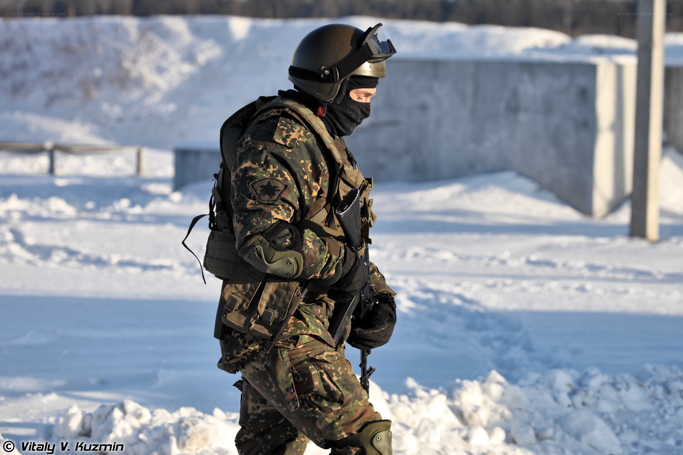 Soldier in winter gear
