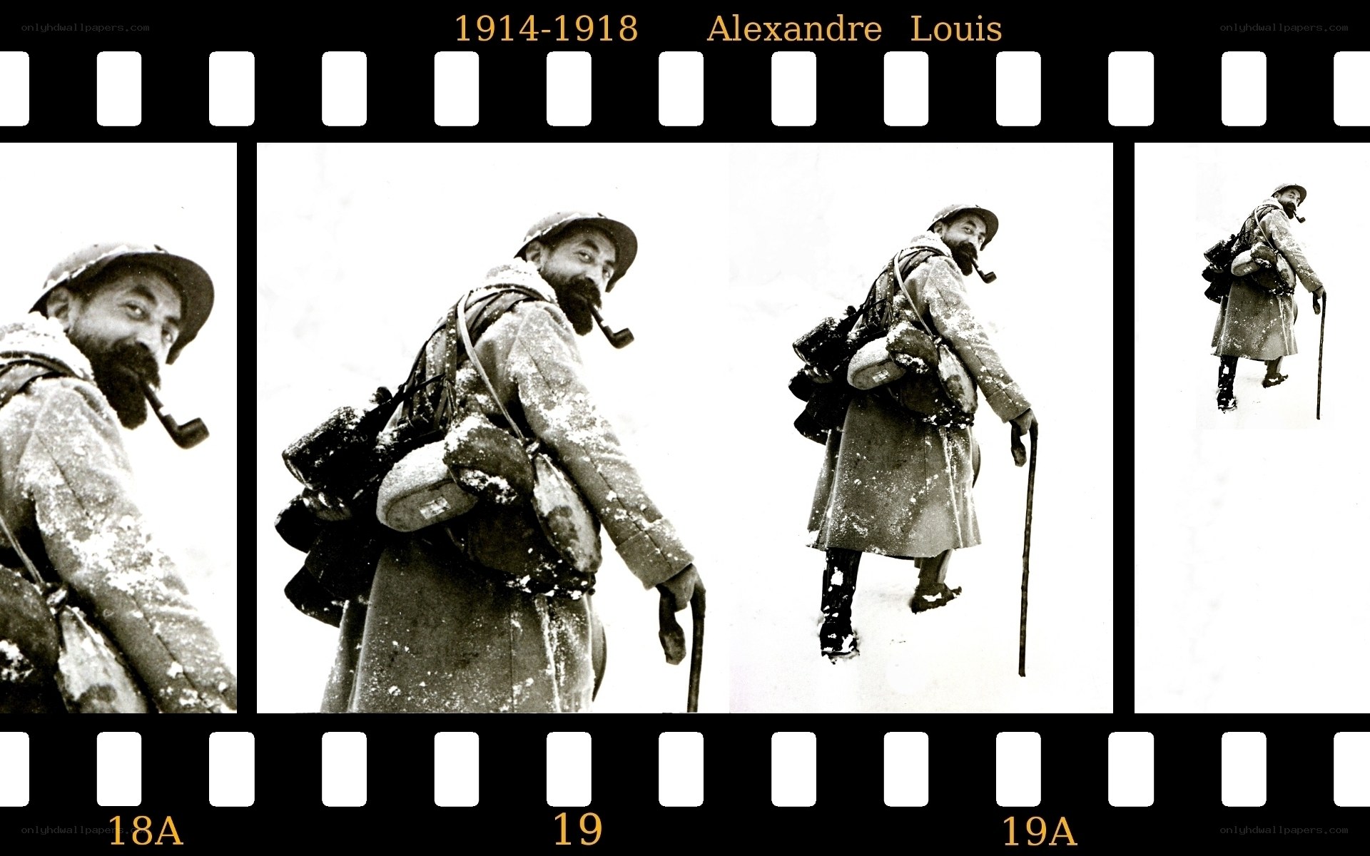 Soldier in winter trench