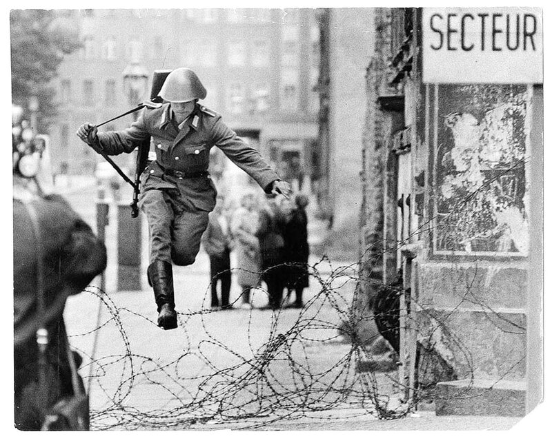 Soldier Jumping Barbed Wire