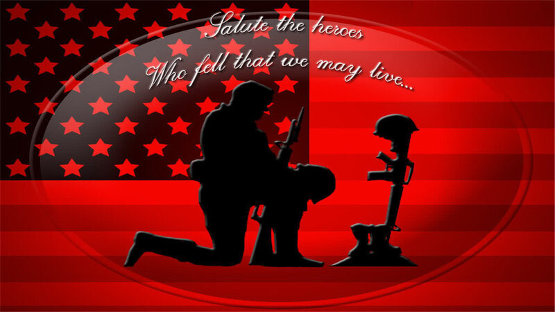 Soldier Kneeling at Grave — Red
