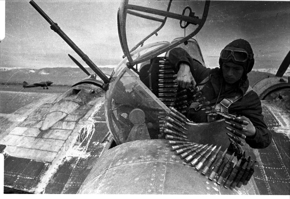 Soldier loading aircraft ammunition