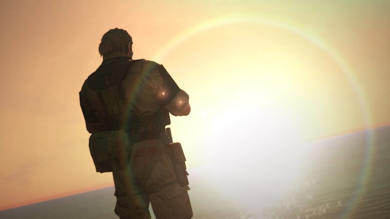 Soldier Looking at Sunset