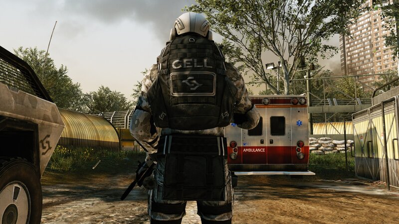 soldier near ambulance in game