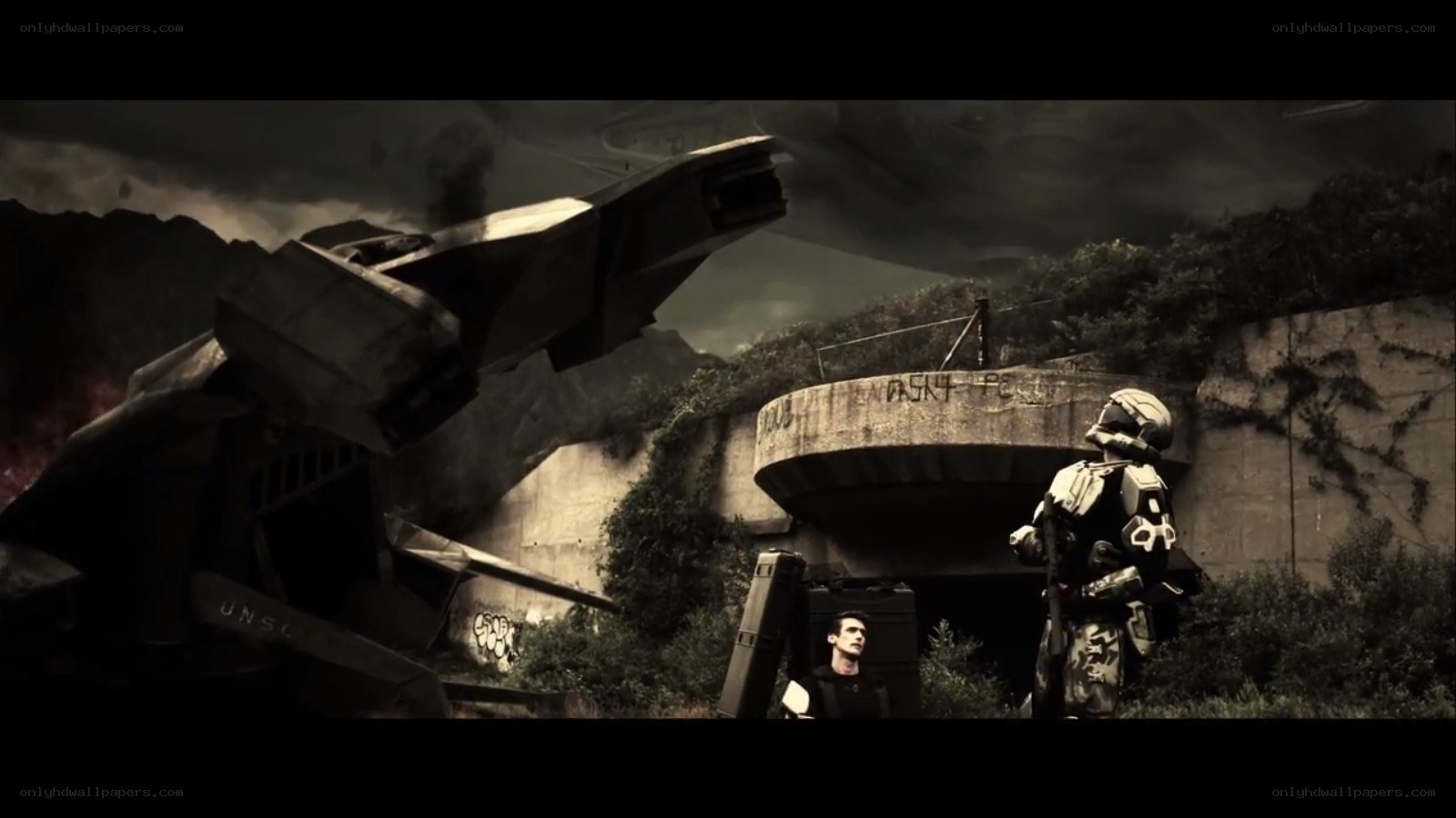 soldier near crashed ship