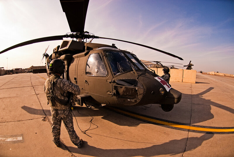 Soldier Near Helicopter