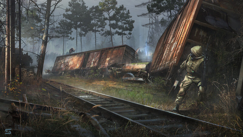 Soldier Near Train Wreck — Green