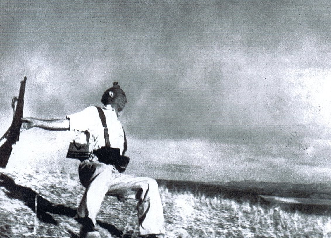 Soldier on a battlefield
