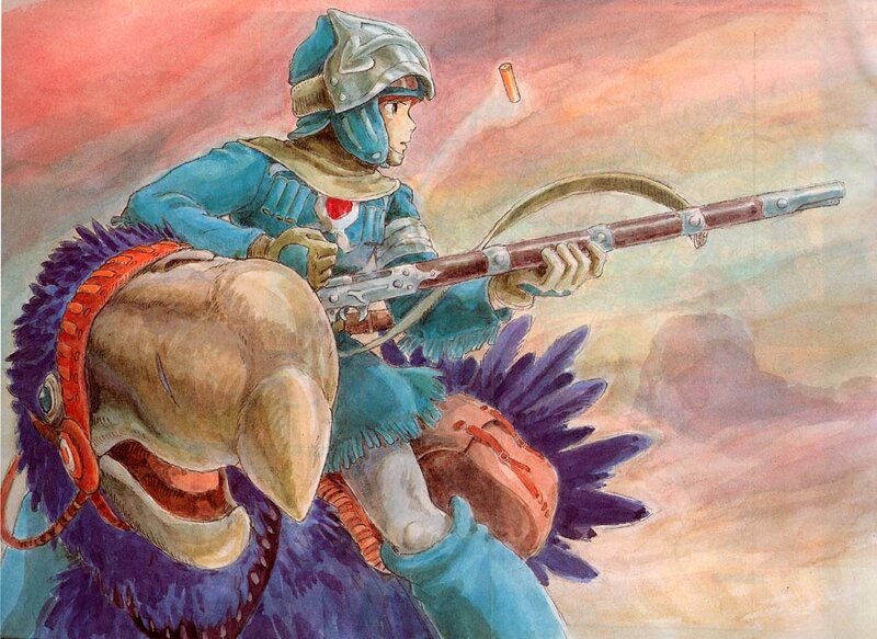 soldier on a bird in flight