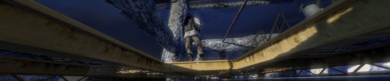Soldier on a bridge structure