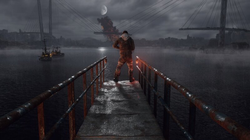 Soldier on a Dock