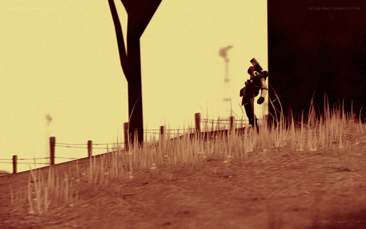 soldier on a hillside