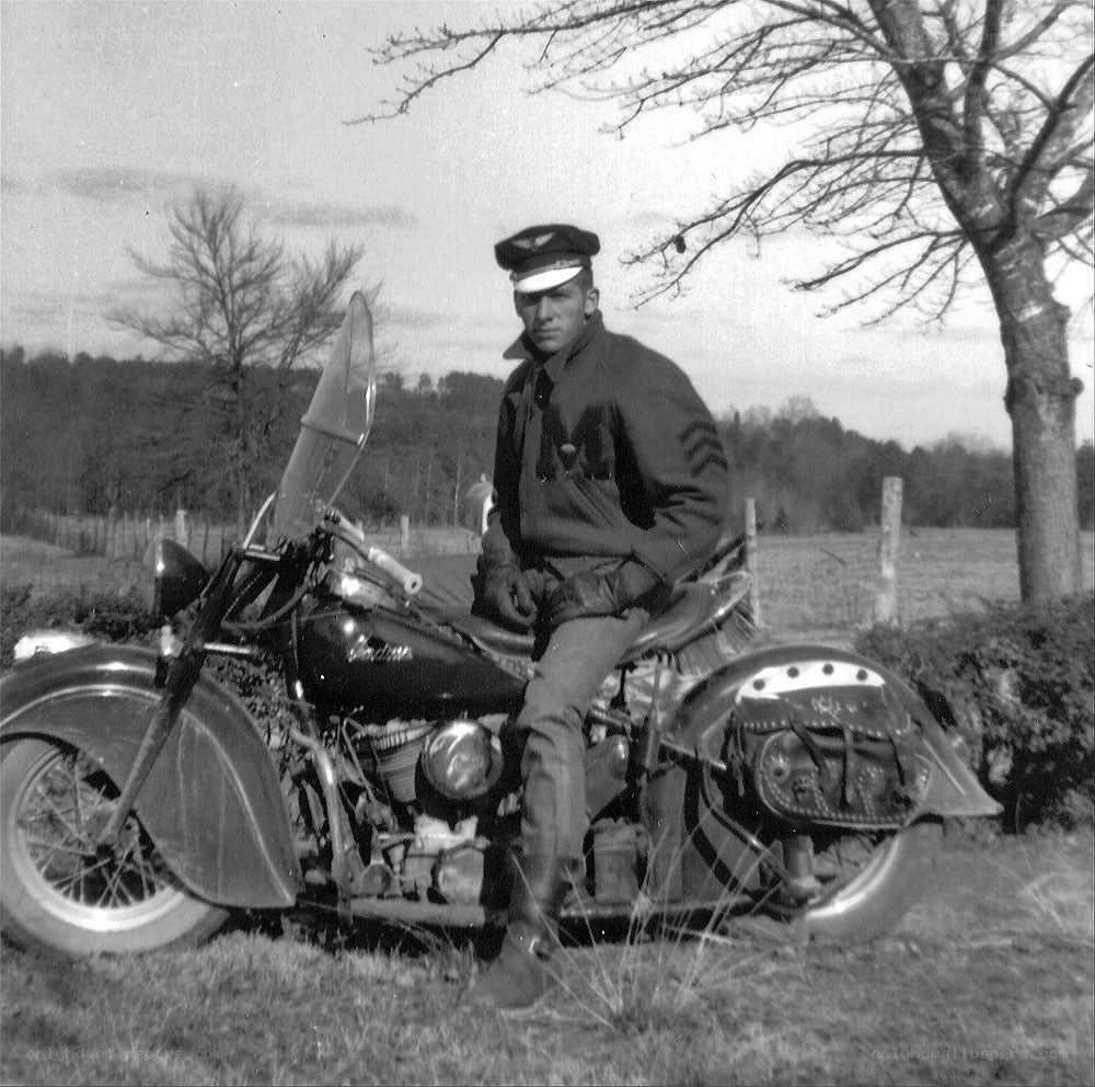 Soldier on a motorcycle