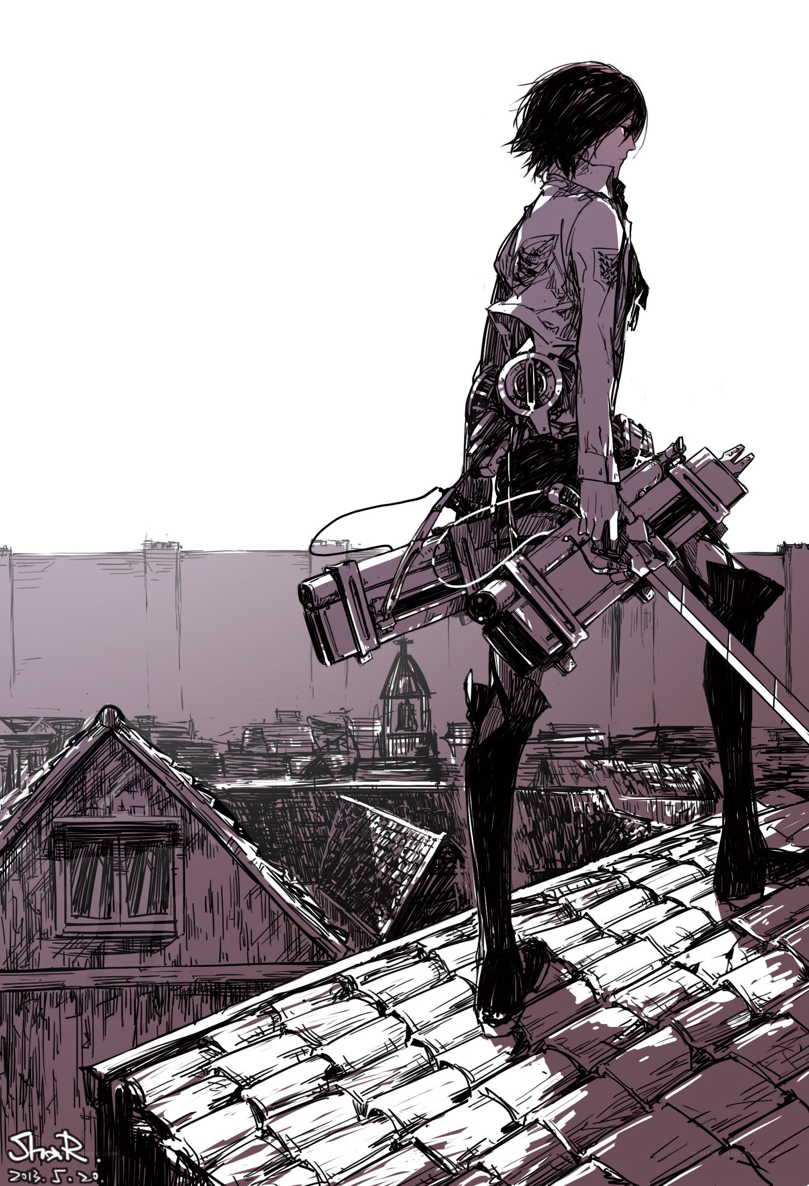soldier on a rooftop
