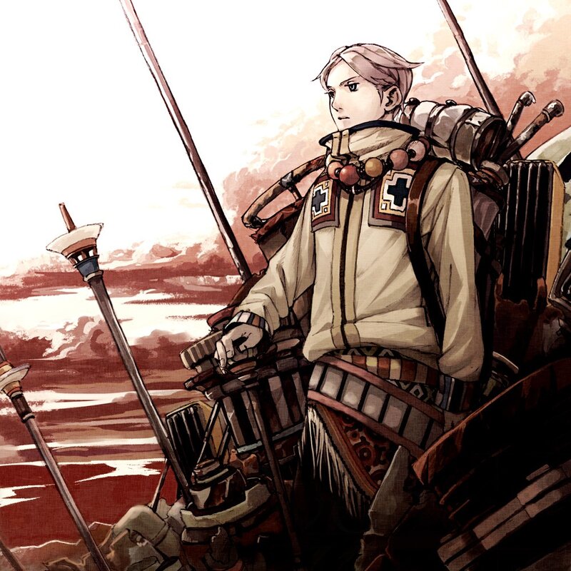 soldier on a ship at sunset