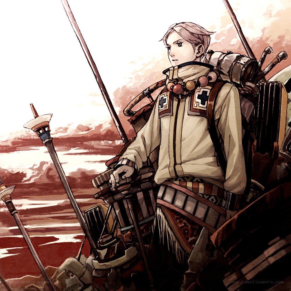 soldier on a ship at sunset