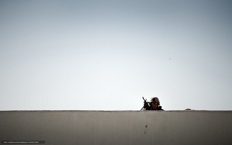 Soldier on a wall