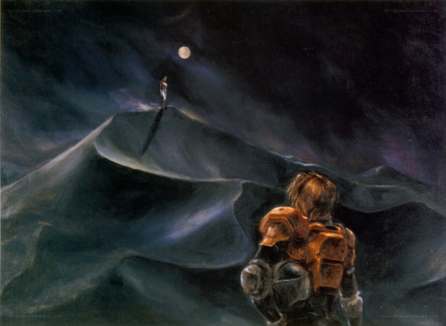 Soldier on alien dunes
