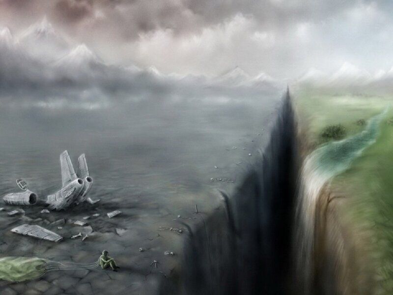 Soldier on Cliff Edge