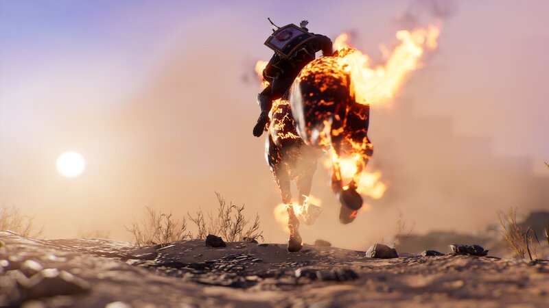 Soldier on Fire Horse