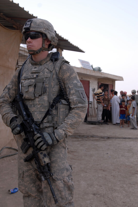 Soldier on guard in Iraq
