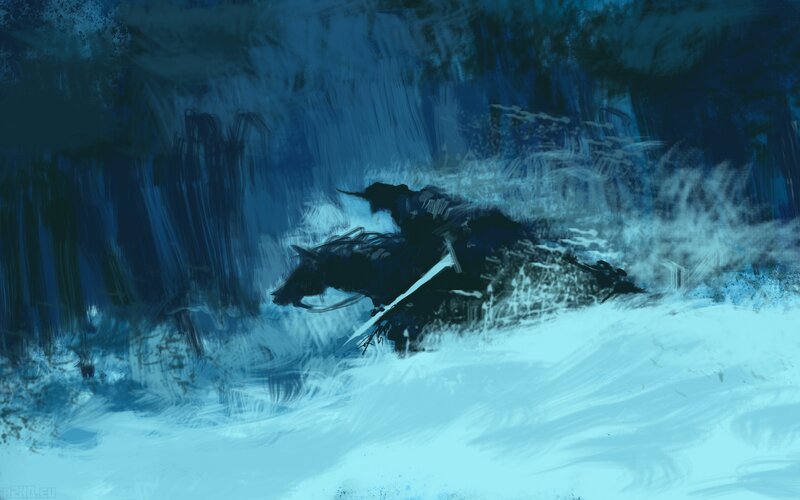 Soldier on Horse in Snow